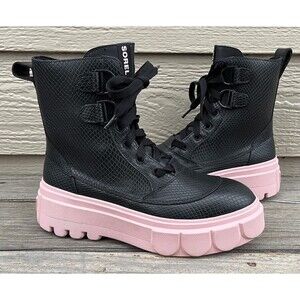 Sorel Caribou X Boot Lace Women's 9.5 Winter Boots Black/Pink Waterproof